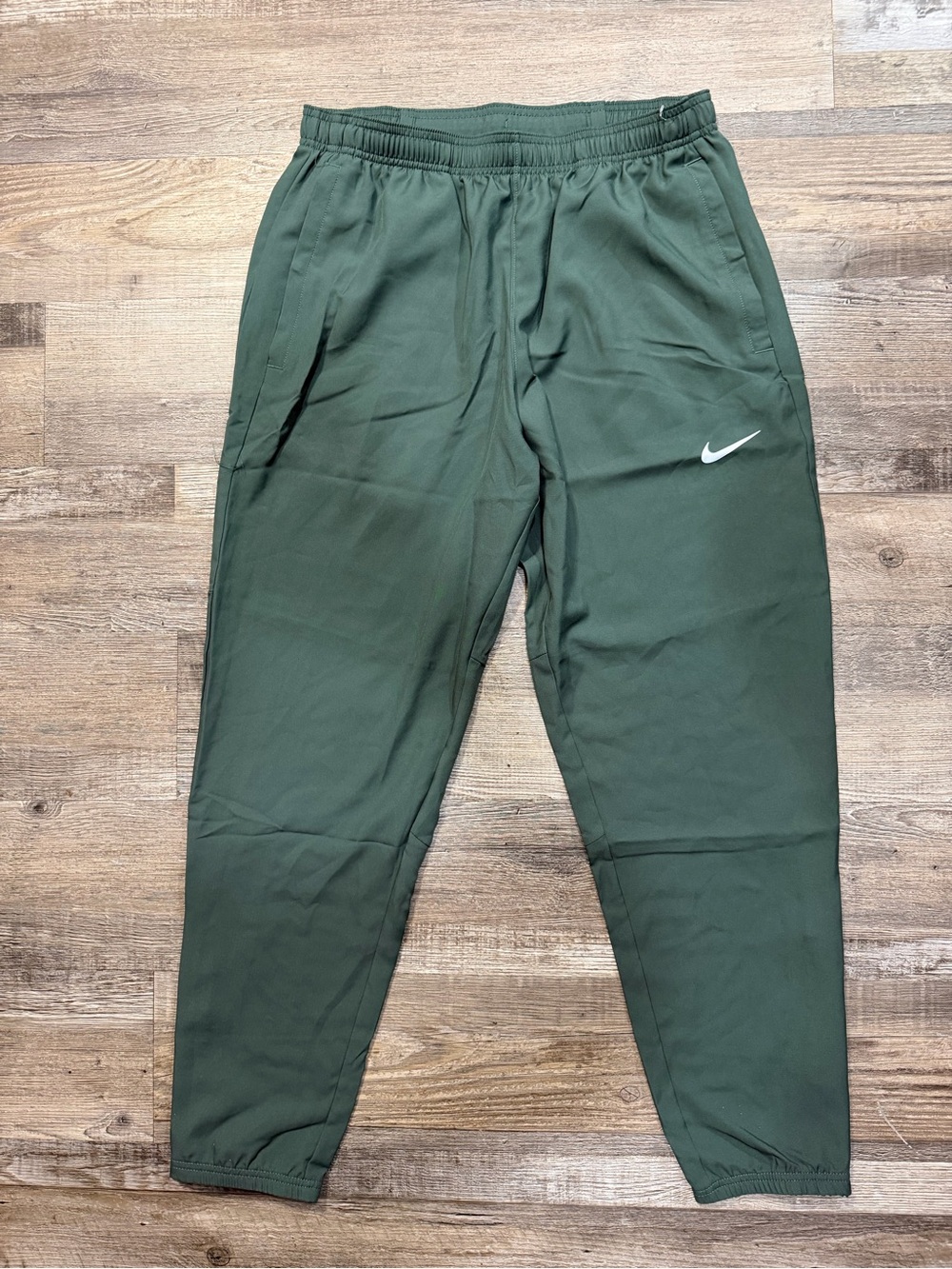Nike Dark Green Athletic Jogger Pants with White Swoosh